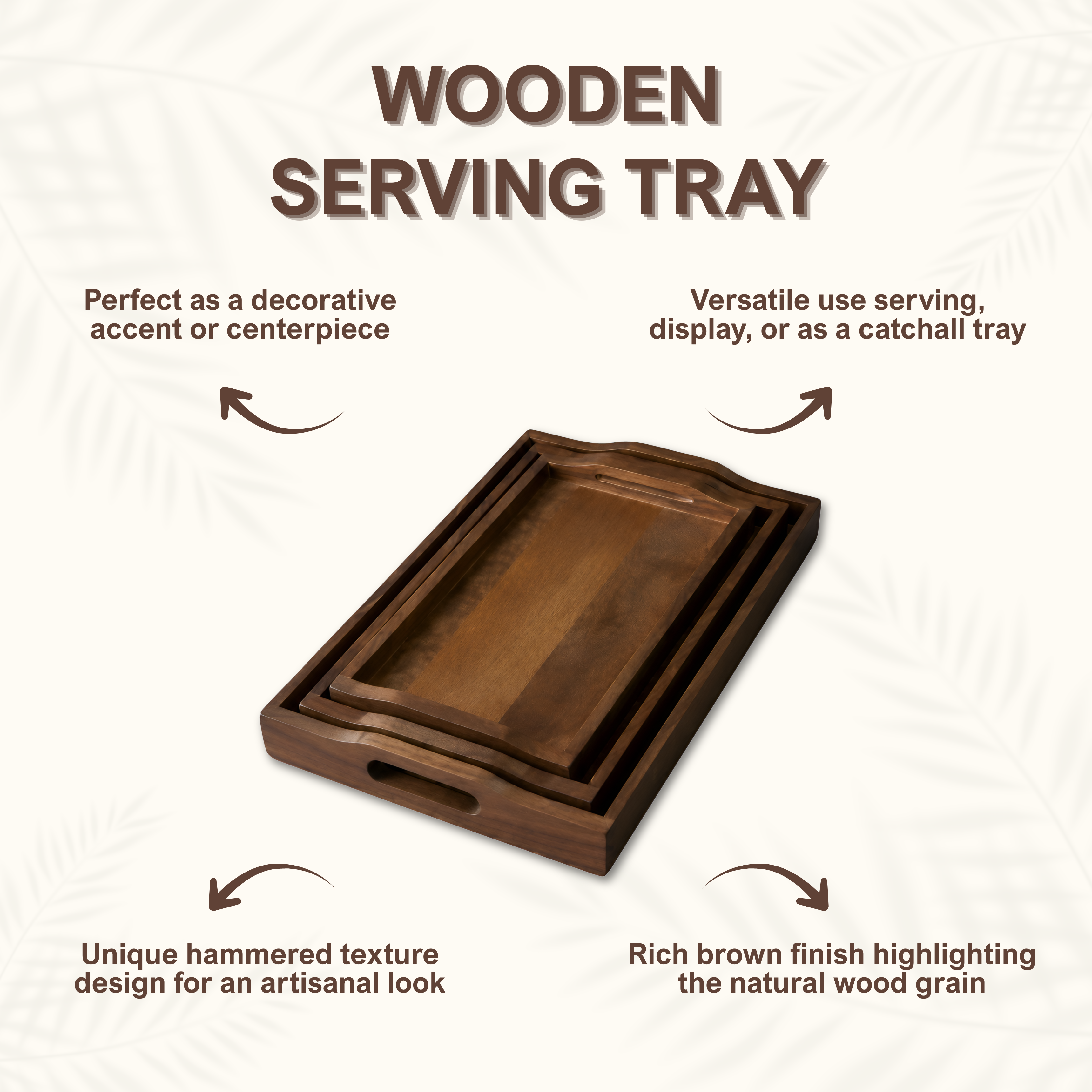 The Modern Farmhouse Nested Serving Tray Set (Set of 3)