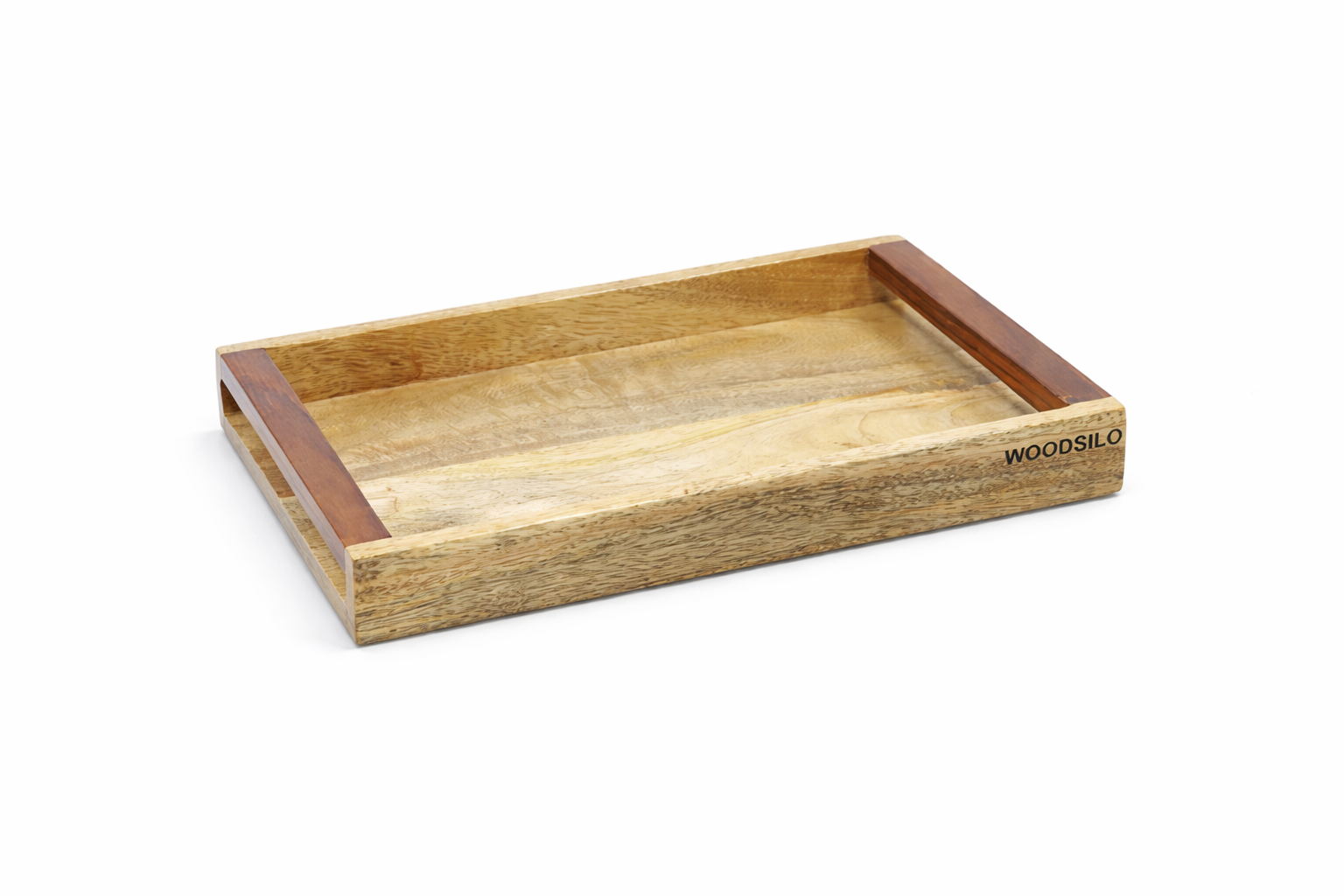 Dual Tone Wooden Serving Tray : Natural Elegance with Modern Contrast