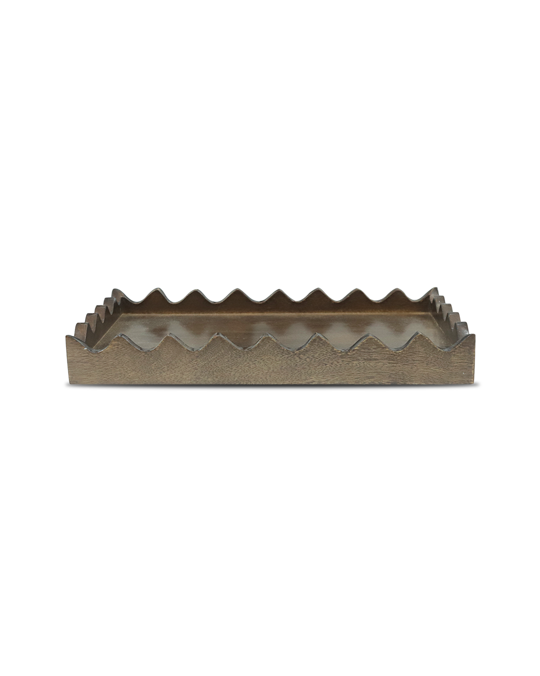 Zigzag Edge Wooden Tray: Bold Design with Rustic Elegance