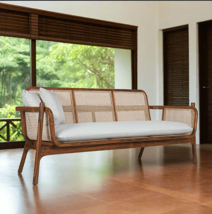 Calista Rattan Wood Sofa