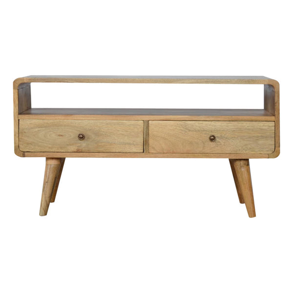 Curved Grey Washed Media Unit