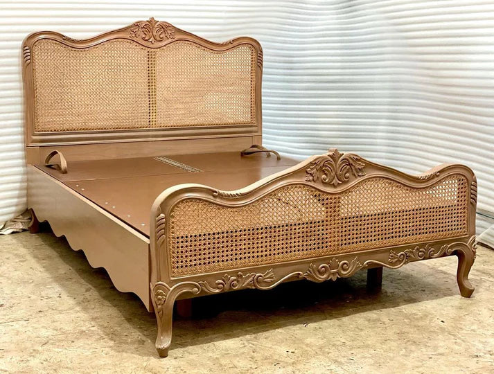 Handcrafted Royal Cane Bed – French Baroque Style